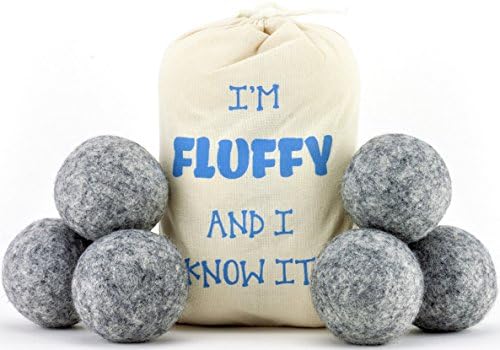 Wool Dryer Balls (6 Pack) Anti-Static Cling, Reduce Drying Time, Reusable Over 1,000 Loads, Save Money - 100% Natural Organic Eco Laundry Balls Fabric Softener - Sensitive Skin, Babies, &amp; Green Mom's!