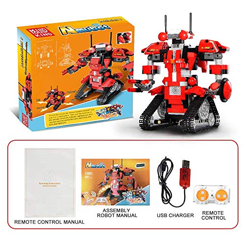 Aukfa Building Blocks RC Robot App Controlled Toy, Remote Control STEM Robot Toy, DIY Robotics Rechargeable RC Electronic Robots Funny Gift for 8+ Year Old Boys Girls ( 392 Pcs )
