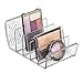 mDesign Plastic Divided Makeup Organizer for Bathroom Countertop, Vanity, Cabinet - Cosmetic Storage Solution for Eyeshadow Palettes, Contour Kits, Blush, Face Powder - Textured, 5 Sections - Clear