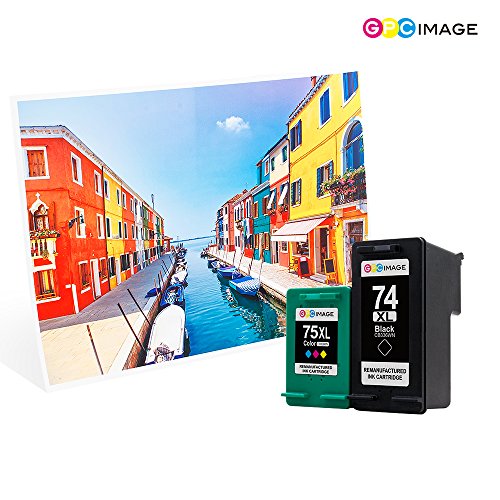 GPC Image 2 Pack Remanufactured Ink Cartridge Replacement for HP 74 75 74XL 75XL CB336WN CB338WN (1 Black, 1 Tri-color) Photosmart C4280 C5280 C4385 C4580 Officejet J6480 J5780 Deskjet D4360 Printer - Thumbnail 5