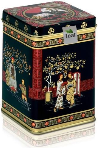 CANDIED ALMOND - rooibos -tea - in a Black Jap Caddy - 88x88x122mm (200g)
