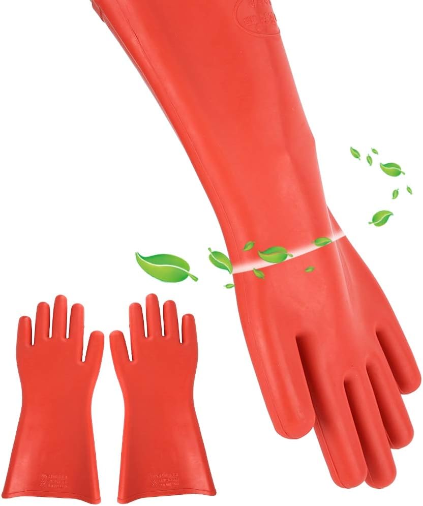 Sonew Insulating Gloves, 2KV High Voltage Proof Rubber Insulating Gloves, Electrical Safety Protective Gloves with Raincoats - Image 5