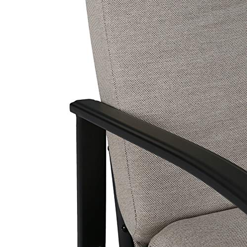 Ulax Furniture Patio Recliner Chair Automatic Adjustable Back Outdoor Lounge Chair with 100% Olefin Cushion (Sailcloth Beige)