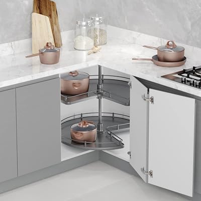 FittingsCo 3/4 Carousel Kitchen Corner Cabinet 740mm Diameter Anthracite