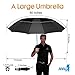 Fit-in Bag Golf Umbrella Compact & Lightweight, 60 Inch Rain/Wind Resistant Double Canopy Vented Golf-sized Large Travel Umbrella with Small Folding Length 11.8inch