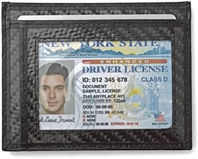 WAVY Card Holder Wallet with ID Window, Carbon Fiber, RFID Blocking