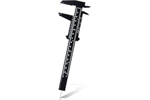CUIFATI 150mm High Accuracy Plastic Double Rule Scale Vernier Caliper Measuring Tool 0.5mm, for Jewelry Measurement, School, Exhibition Gifts, Antique Measurement(Black)