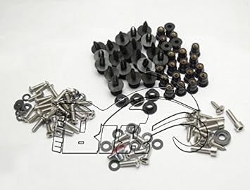 JUEGO DE TORNILLOS CASCOS COMPLETO X KAWASAKI ZX6R 09/12 PERNOS CARENADO TORNILLO PLATA