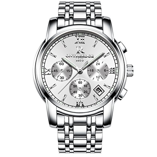 Men's Multi-Functional Fashion Luminous Calendar Sports Waterproof Male Watch (White)