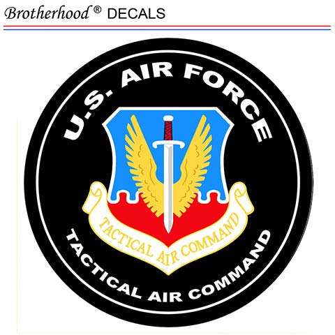 United States Air Force Tactical Air Command Insignia Navy Marines Army Military Emblem Vintage Signs Reproduction Pack of Two Vinyl Decals for Laptop Water Bottle (Pack of Two 2.75" Decals)