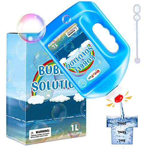 33.8 oz Bubble Solution Refill, Flow valves, Colorful Giant Bubbles