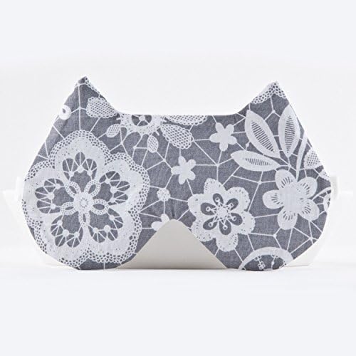 Gray Cat Sleep Mask, Lace Blindfold, Cat Mask, Lace Sleepwear, Slumber Party Mask, Travel Eye Mask, Mother Day Gift