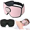 SYPVRY Wireless Sleep Mask with Bluetooth Headphones, 3D Bluetooth Eye Mask Headphones for Sleeping with Speakers Washable Adjustable Mask Travel Office Meditation (Pink)