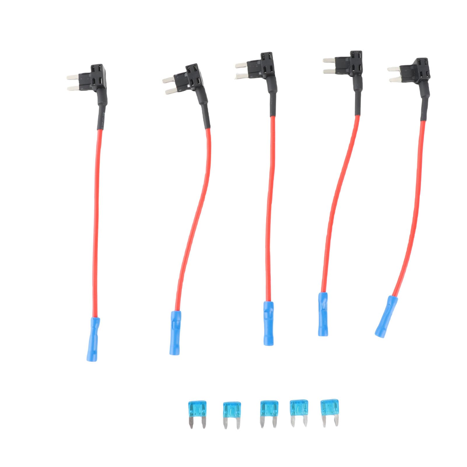 5 Pcs Car Add A Circuit Tap Adapter Blade Tap Holder Auto Adapter with 15A Blade Fuse(Mini)