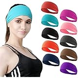DASUTA Set of 10 Women's Workout Headband Non Slip Lightweight Multi Headbands Headscarf for Yoga Running Sports Travel Athle