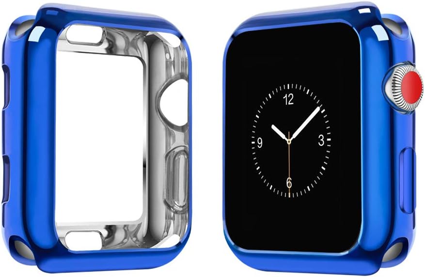 top4cus Environmental Soft Flexible TPU Anti-Scratch Lightweight Protective 42mm Iwatch Case Compatible with Apple Watch Series 5 Series 4 Series 3 Series 2 Series 1 - Royal Blue