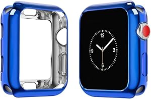 top4cus Environmental Soft Flexible TPU Anti-Scratch Lightweight Protective 42mm Iwatch Case Compatible with Apple Watch Series 5 Series 4 Series 3 Series 2 Series 1 - Royal Blue