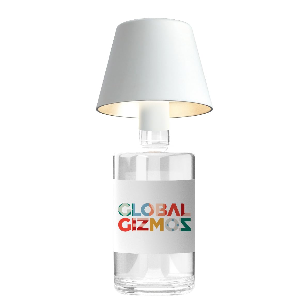 Global Gizmos 66319 LED Bottle Lamp Shade/Wireless Bottle Lamp/Touch Activated/for Wine Bottles, Beer Bottles & More
