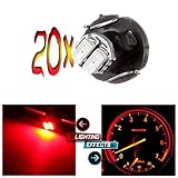 cciyu 20 Pack T3 2-3014 SMD Neo Wedge A/C Climate Control LED Light Bulbs 35853-SDA-A01 (red)