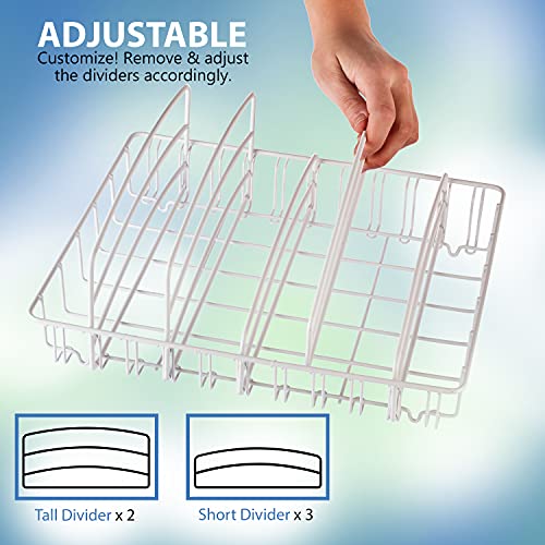 Baflan Food Container Lid Organizer Lid Storage Holder, Large, White