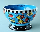 Romero Britto Ceramic Ice Cream Bowl — Flowers Design