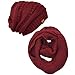 Wrapables® Winter Warm Knitted Infinity Scarf and Beanie Hat Set, Burgundy