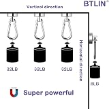 BTLIN Magnetic Hooks Extra Strong 8Pcs Neodymium Carabiner Heavy Duty 33Lbs view 3