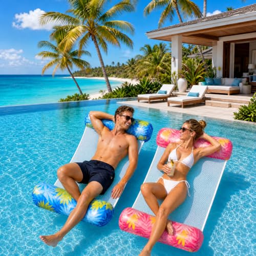 CNMTCCO Air Mattress Pool Water Hammock, 4 in 1 Inflatable Water Hammock for Adults, Foldable Water Hammock Air Mattress Water for Swimming Pool, Beach and Sea
