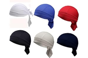 FST 6 Pack Quick Dry Skull Cap Breathable Adjustable Beanie Cap Summer Moisture Wicking Helmet Liner