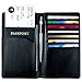 Beurling Leather Travel Wallet & Passport Holder with RFID Blocking, Black