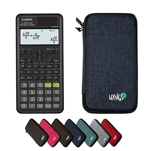 Casio fx-87DE Plus 2nd edition including a WYNGS protective case in Blue - Basic Set (German)