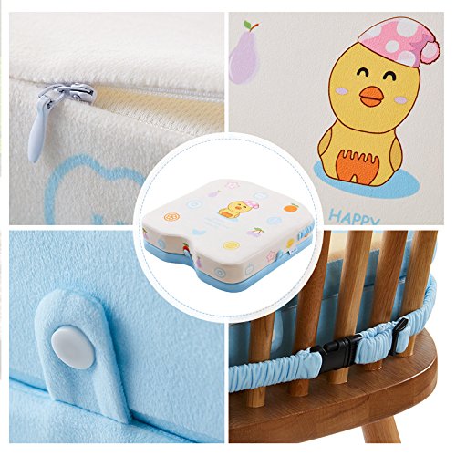 Kids Dining Chair Increasing Cushion - WER Baby Portable Dismountable Adjustable Highchair Booster Memory Foam Seat Cushion Washable Thick Chair Seat Pads Buckle Strap(Type A)