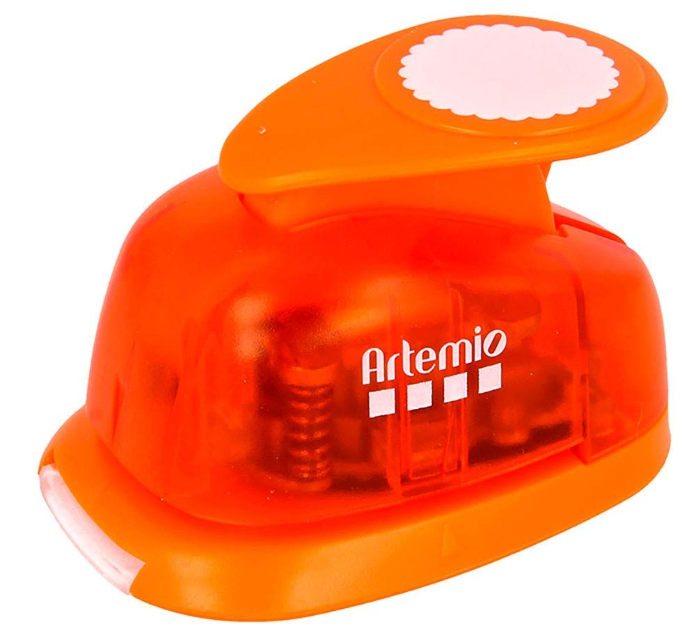 Artemio 2.5 cm Big Circle Rosette Lever Punch, Orange