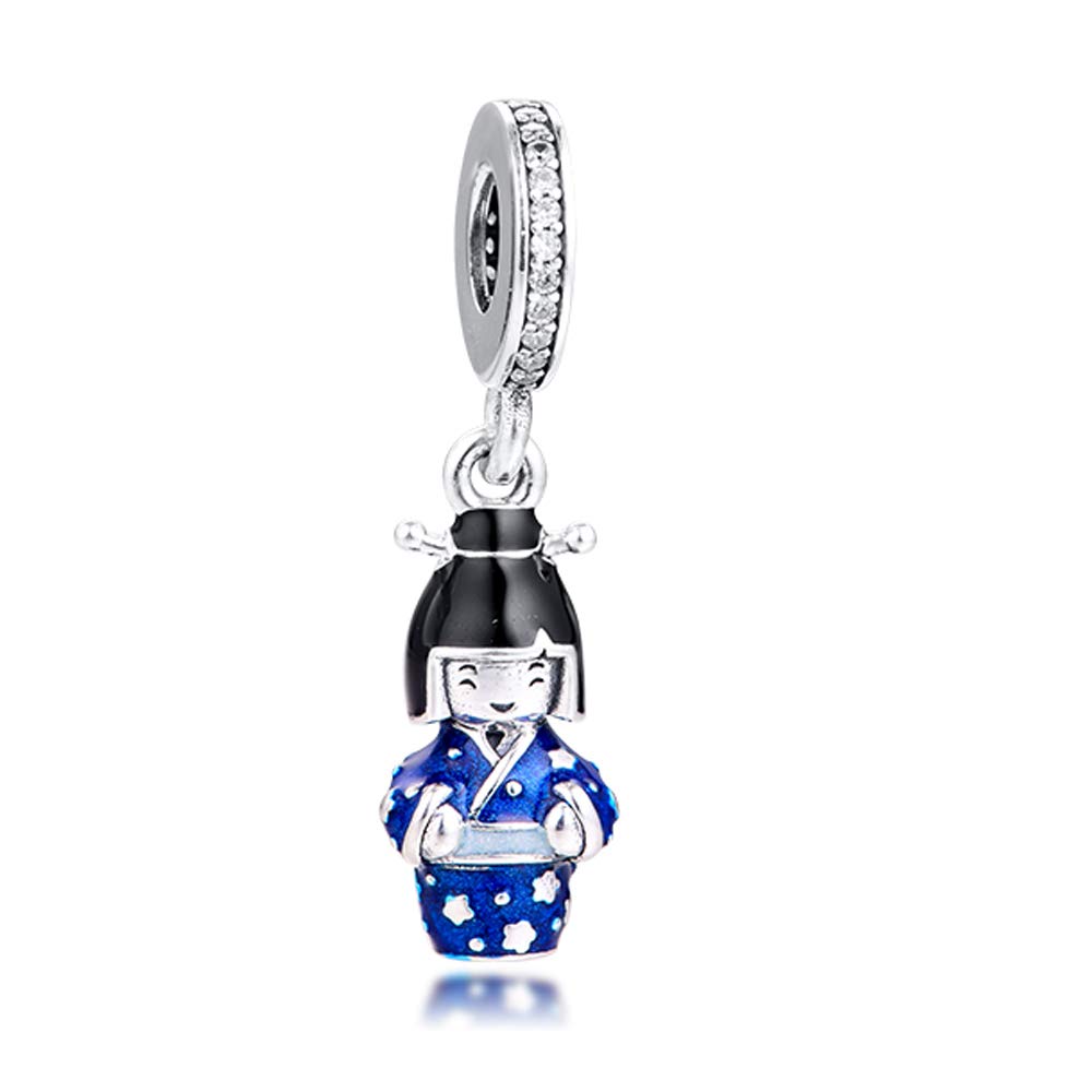 PANDOCCI Blue Kimono Charm 925 Silver DIY Fits Original Bracelets - Spring 2020 Collection