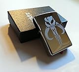 Zippo Classic Chrome Lighter Mandalorian Mythosaur Skull