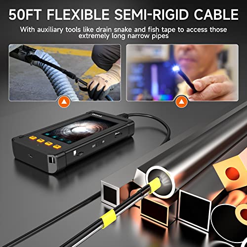 Oiiwak 50FT Sewer Camera, Upgraded 1080P Borescope Inspection Camera