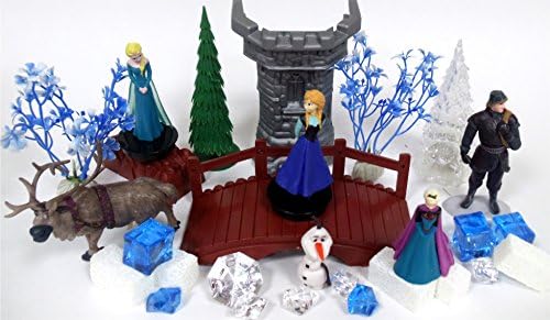 FROZEN 22 Piece Play Set Featuring Random Frozen Figures and Accessories - May Include Elsa, Anna, Kristoff, Sven, Olaf, Hans, Figures