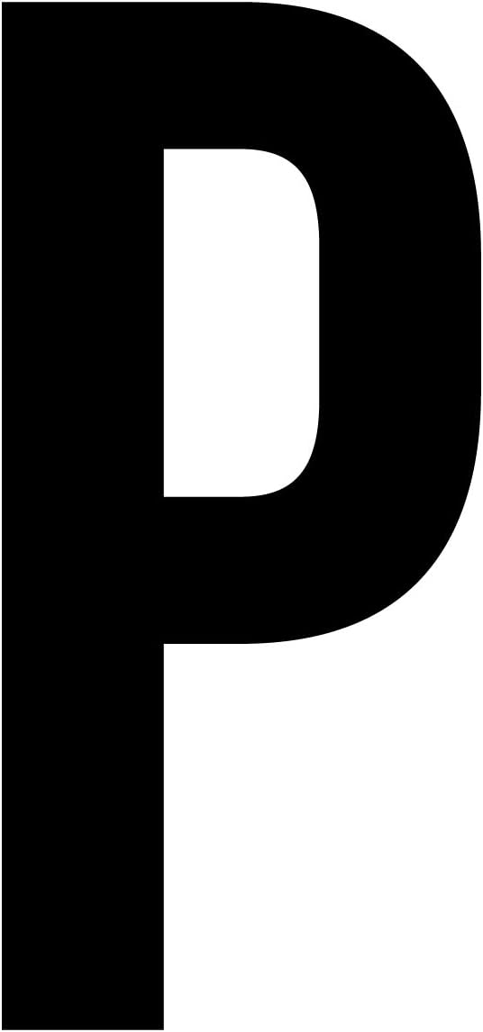 Vinyl Wall Art Decal - Large Alphabet Single Letter - Personalize Individual Set DYI Home Laptop Coffee Mug Luggage Notebook Work Office Party Decor (P, Black)