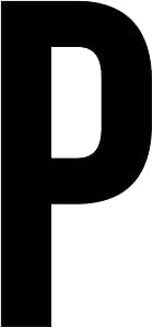 Vinyl Wall Art Decal - Large Alphabet Single Letter - Personalize Individual Set DYI Home Laptop Coffee Mug Luggage Notebook Work Office Party Decor (P, Black)