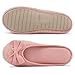 HomeTop Women’s Cozy Cashmere Cotton Closed Toe House Slippers With Cute Bow Accent (Medium/7-8 B(M) US, Pink)