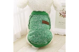 Idepet Pet Dog Classic Knitwear Sweater, Fleece Coat for Small,Medium Dog,Warm Pet Dog Cat Clothes,Soft Puppy Customes (M, Green)