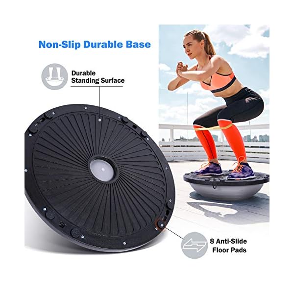 Sportneer Balance Ball Balance Board with Resistance Bands, Balance Trainer Bonus Pump for Yoga Fitness, Stability Workout, Strength Exercise, Physical Therapy & Gym