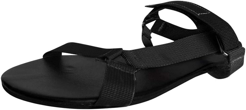 simple black sandals flat