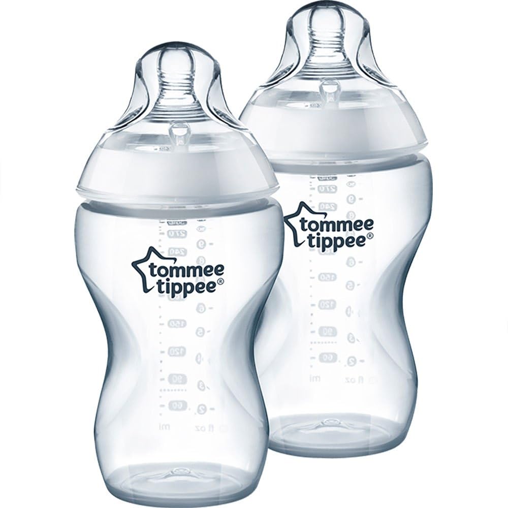 Tommee Tippee Closer to Nature Clear Baby Bottles, 340 ml, 2 Count 2342262071 Transparent