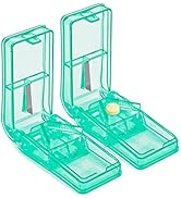 2PCS Pill Cutter - Design in The USA - Pill Cutters for Small or Large Pills - Safety Shield Mult...
