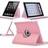 SuperLite 360 Degrees Rotating Stand Leather Case for Ipad 2/3/4, pink