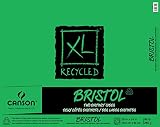 Canson XL Series Recycled Bristol Paper Pad, Dual Sided Smooth and Vellum for Pencil, Marker or Ink, Fold Over, 96 Pound, 19 x 24 In, White, 25 Sheets