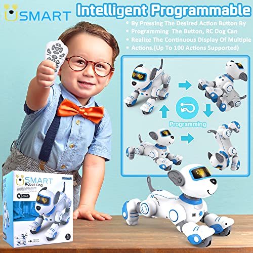 usmart Remote Control Robot Dog Toy for Kids，RC Robot Dog with Voice