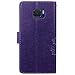 Asus Zenfone V V520KL Case Cover EMAXELER Embossing Colour Stylish Kickstand Credit Cards Slot Cash Pockets PU Leather Flip Wallet for Asus Zenfone V V520KL Clover Purple