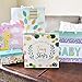 Tiny Steps Baby Monthly Milestone Blanket - Thick Fleece (60 x 40 Inch) Leafy Wreath Marker Cute Headband and Box Included | Photo Backdrop Customized Memory for Newborn Boy Girl Twin Shower Registry